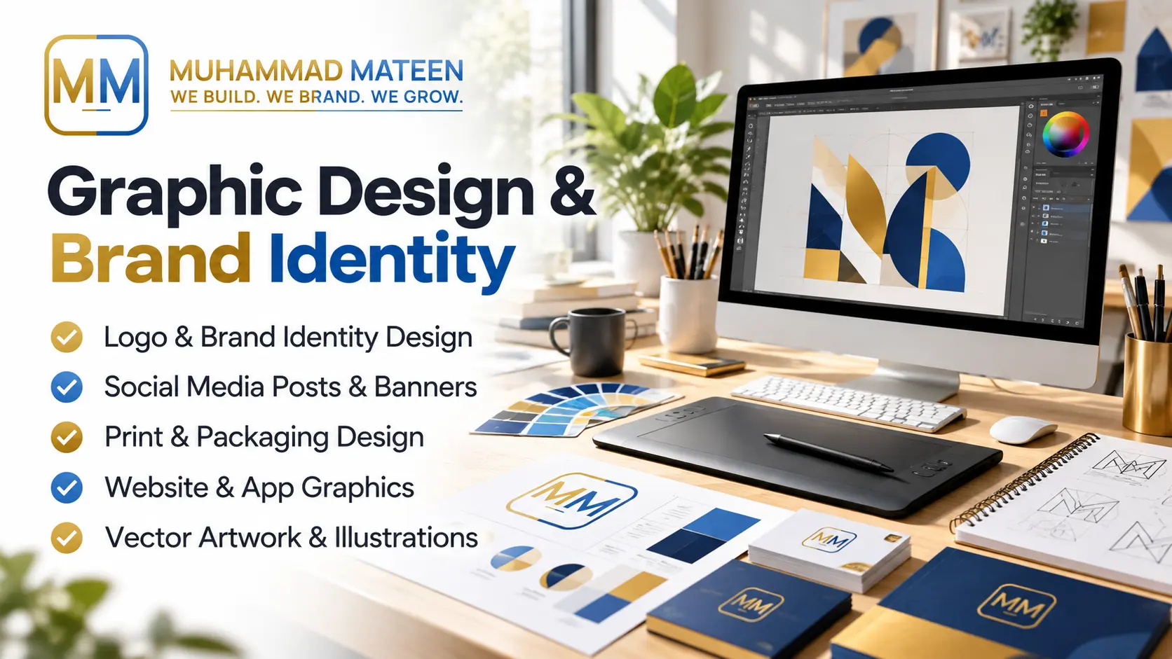Muhammad Mateen - Graphic Design & Brand Identity. Logo & Brand Identity Design; Social Media Posts & Banners; Print & Packaging Design; Website & App Graphics; Vector Artwork & Illustrations