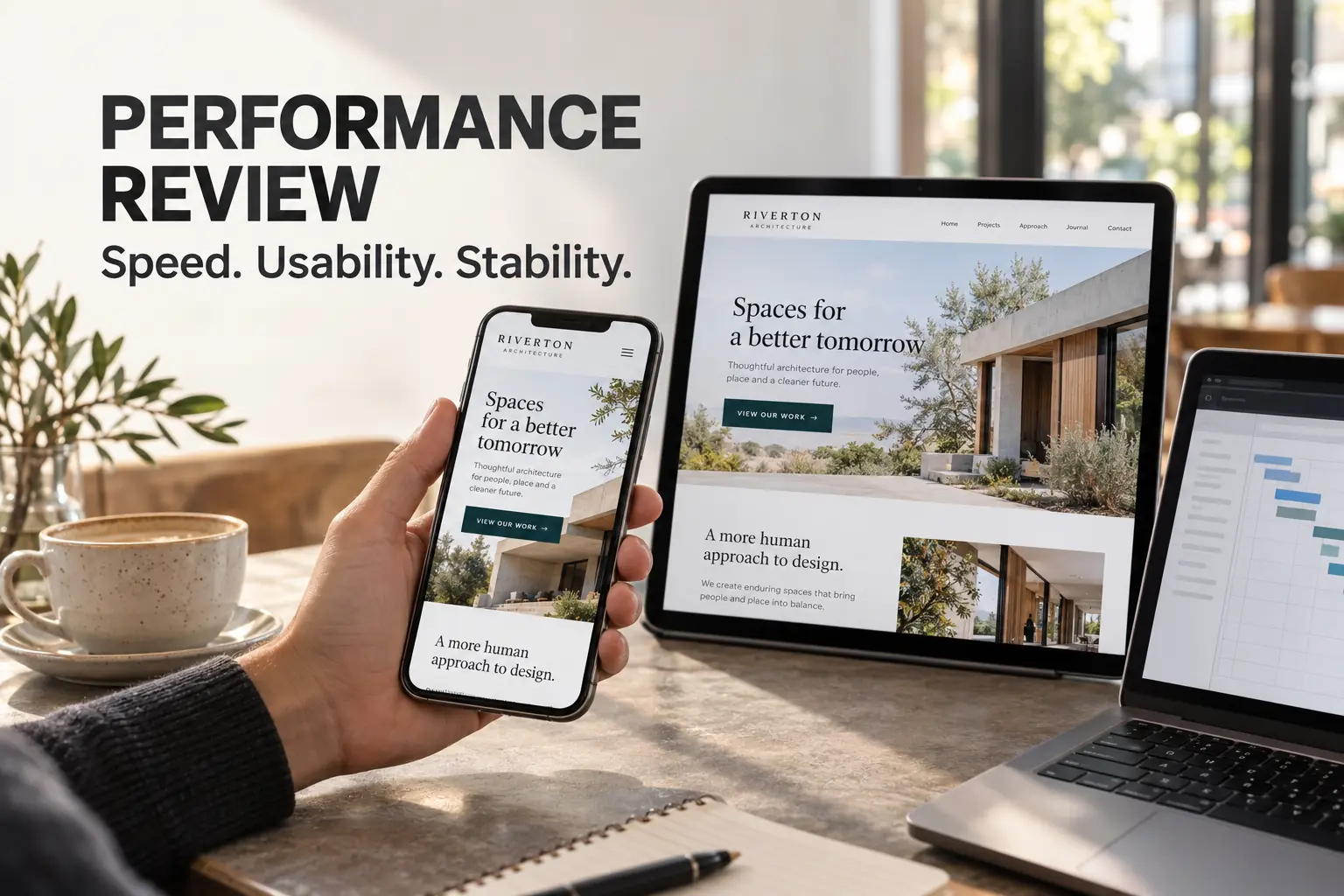 Performance Review: Speed. Usability. Stability in website maintenance.